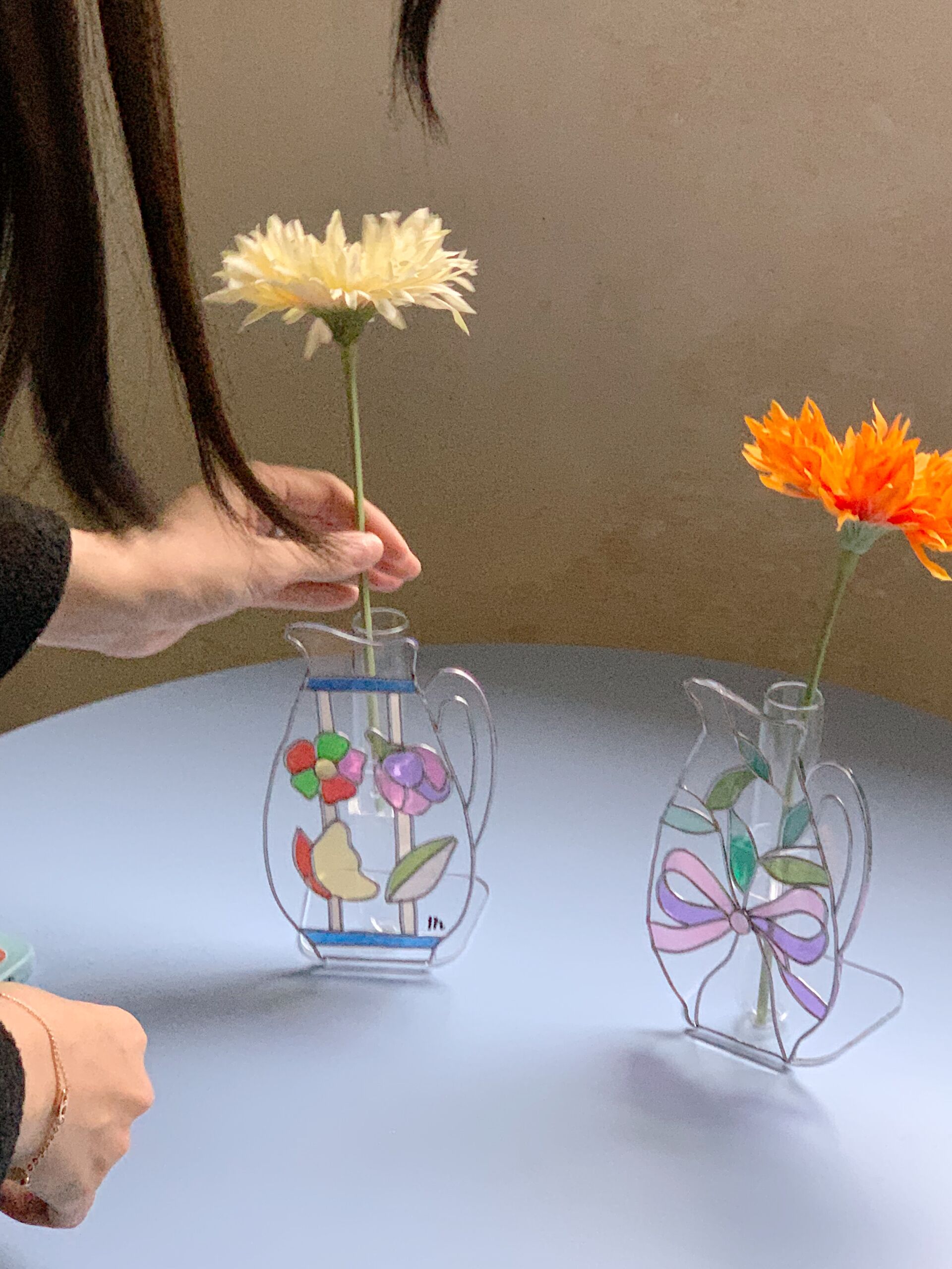 Glass Art Flower Vase