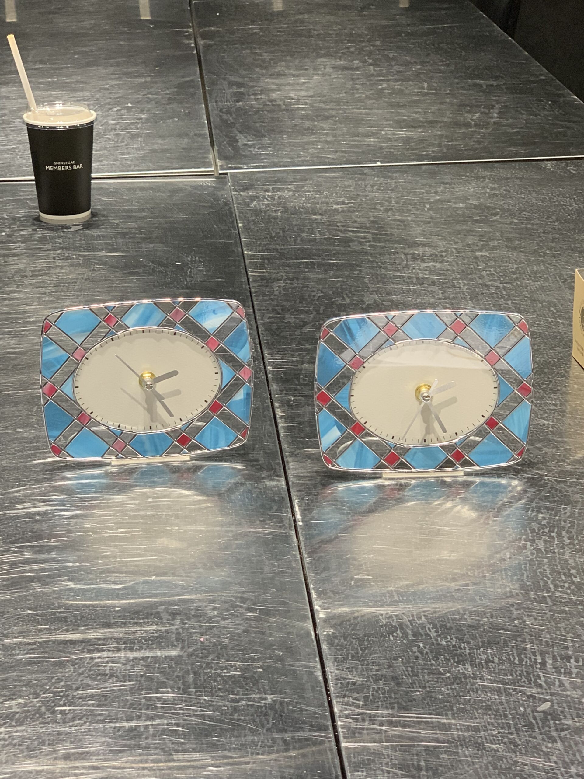 IMG_1185 (1) Glass Art Desk Clock