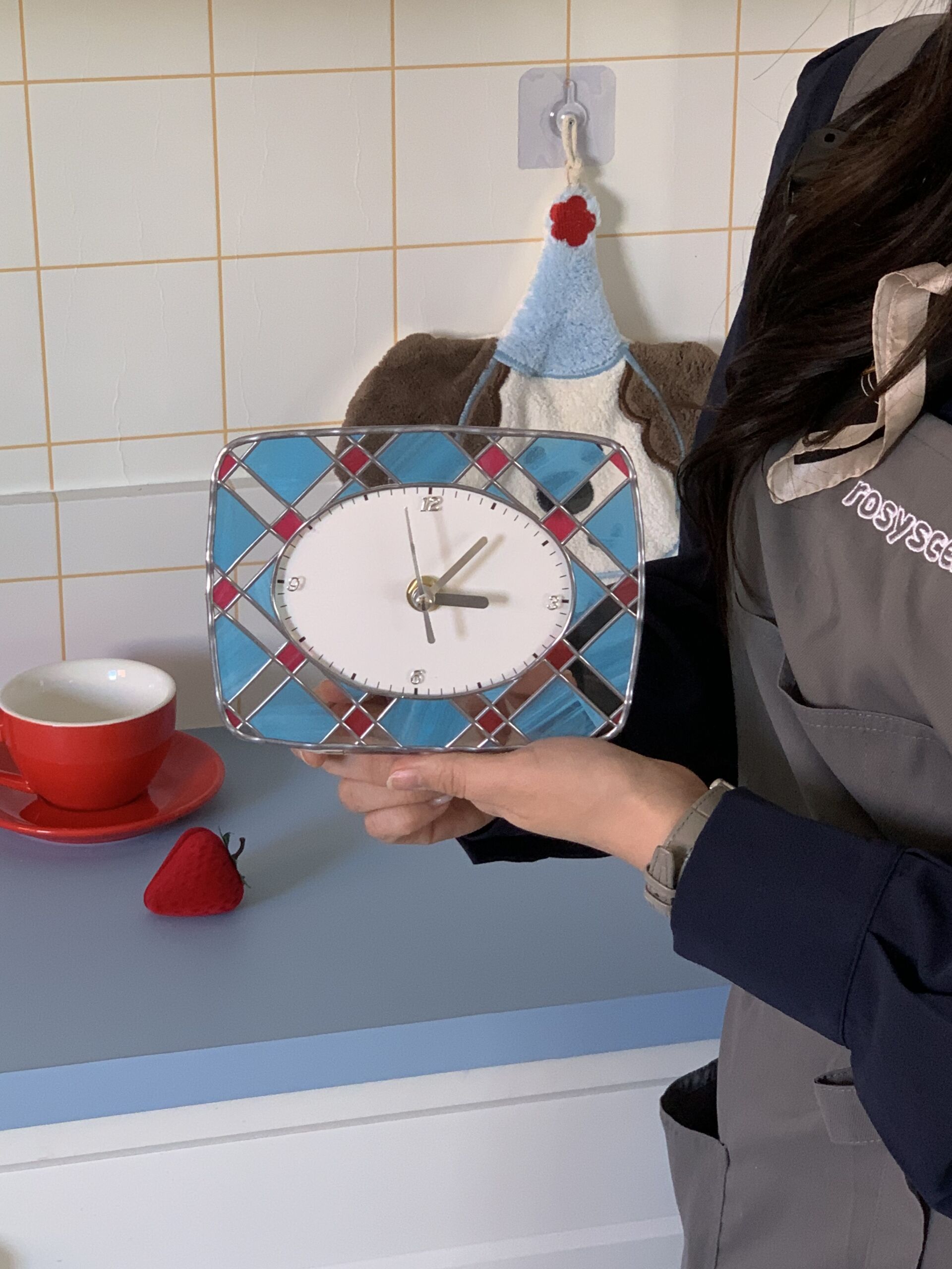 Glass Art Desk Clock